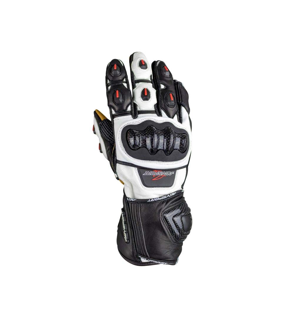 Monza-S Motorcycle Gloves - Premium Carbon Fiber & Kangaroo Leather for Racing, Cruising & Street Riding - Durable Protective Gear for Bikers