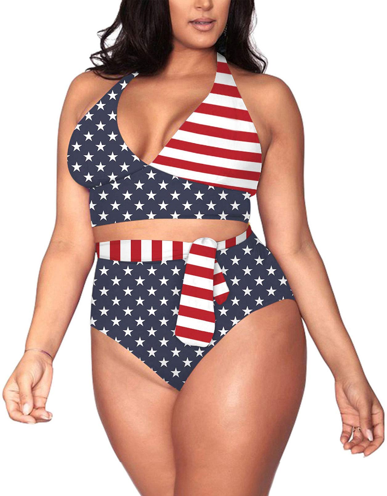 **Sovoyontee Women's Plus Size High Waisted Tummy Control Swimwear - Full Coverage Bathing Suit for Women, Perfect for Beach, Pool & Vacation**