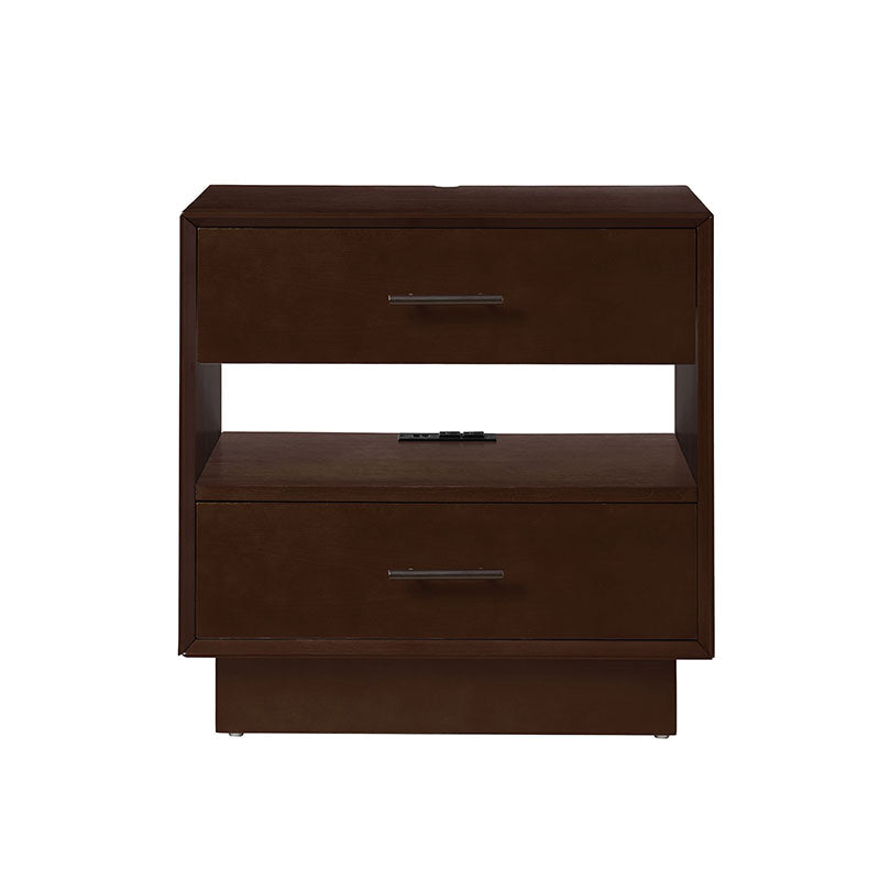 Yoel Hidden Drawer Nightstand with Built-in USB Outlets & Power Strip - Modern Bedside Table with Secret Storage for Bedroom, Living Room, or Office