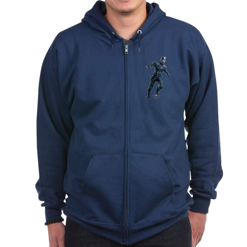 Captain America Zip Hoodie - Dark Marvel Superhero Sweatshirt for Men & Women | Perfect for Cosplay, Comic Con & Casual Wear