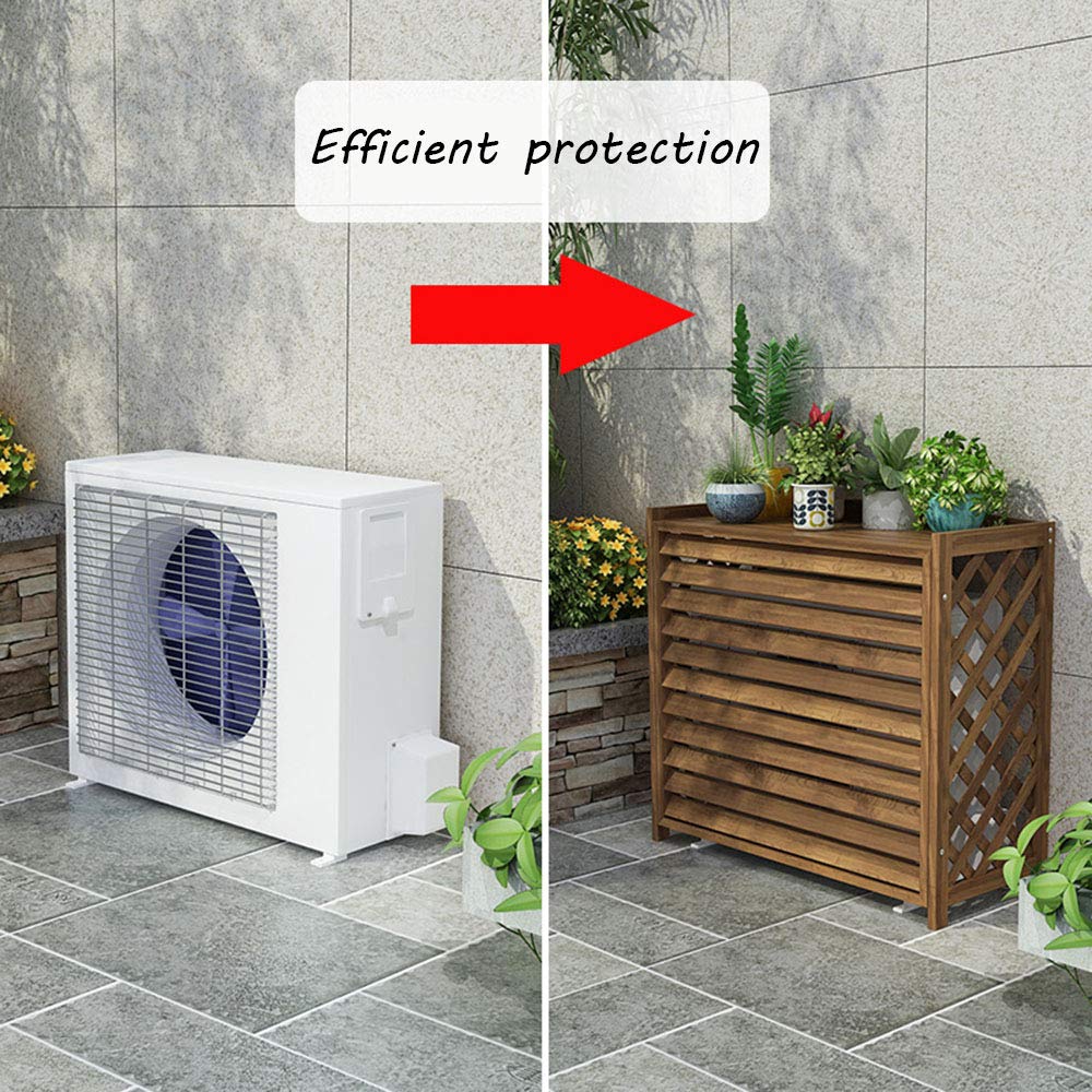 Wooden Flower Stand & Display - Outdoor Air Conditioner Rack Frame, Decorative Radiator Cover & Plant Pot Holder - Perfect for Garden, Patio, and Home Decor