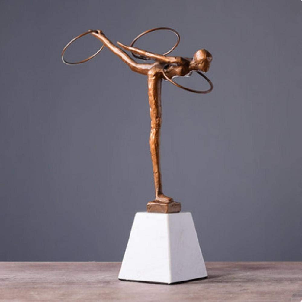 Elegant Ballet Girl Iron Sculpture - Metal Gymnastics Art Figurine for Home Decor | Perfect for Living Room, Office & Dance Studio Decorations