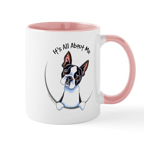 White/Pink Inside - Boston Terrier IAAM Large Mug