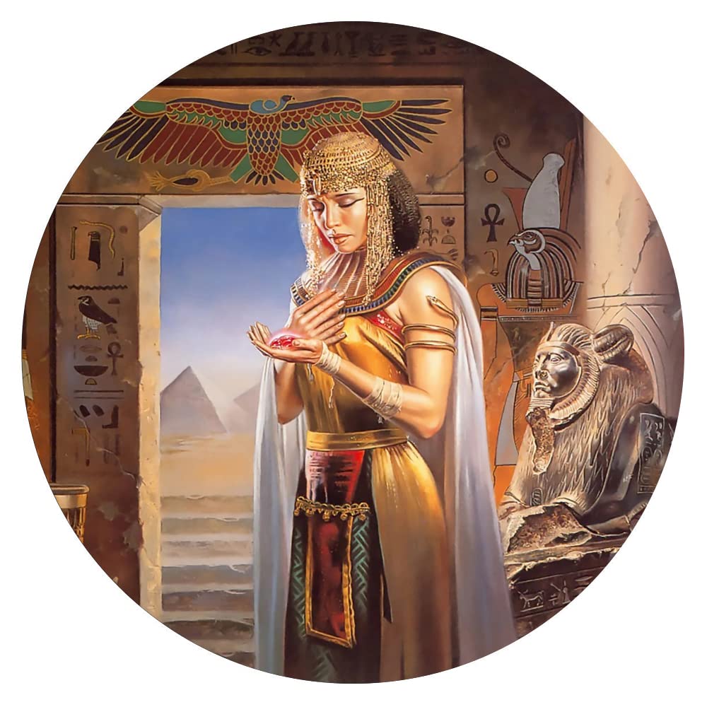 1000-Piece Circular Wooden Puzzle - Ancient Egypt Pharaoh Theme | Educational Round Puzzle for Adults & Kids | Home Decor, Party Gift & Room Decoration | Perfect for Family Game Nights & Classroom Activities
