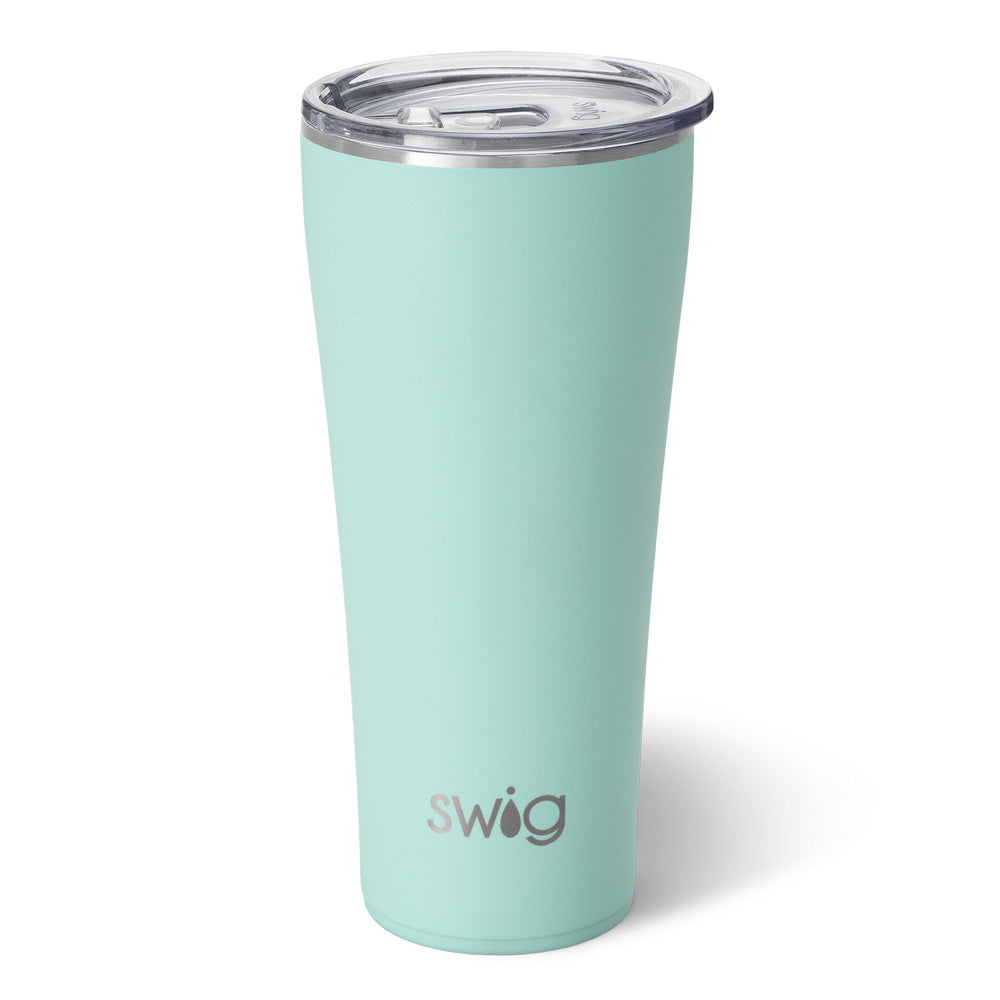 32oz Sea Glass Tumbler - Insulated Stainless Steel Water Bottle with Lid & Straw - Perfect for Beach, Travel, Gym & Outdoor Activities