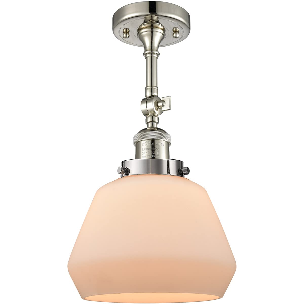 Innovations 201F-PN-G171-LED Semi-Flush Mount Ceiling Light Fixture - Polished Nickel Finish, Energy Efficient LED Lighting for Bedroom, Hallway & Kitchen