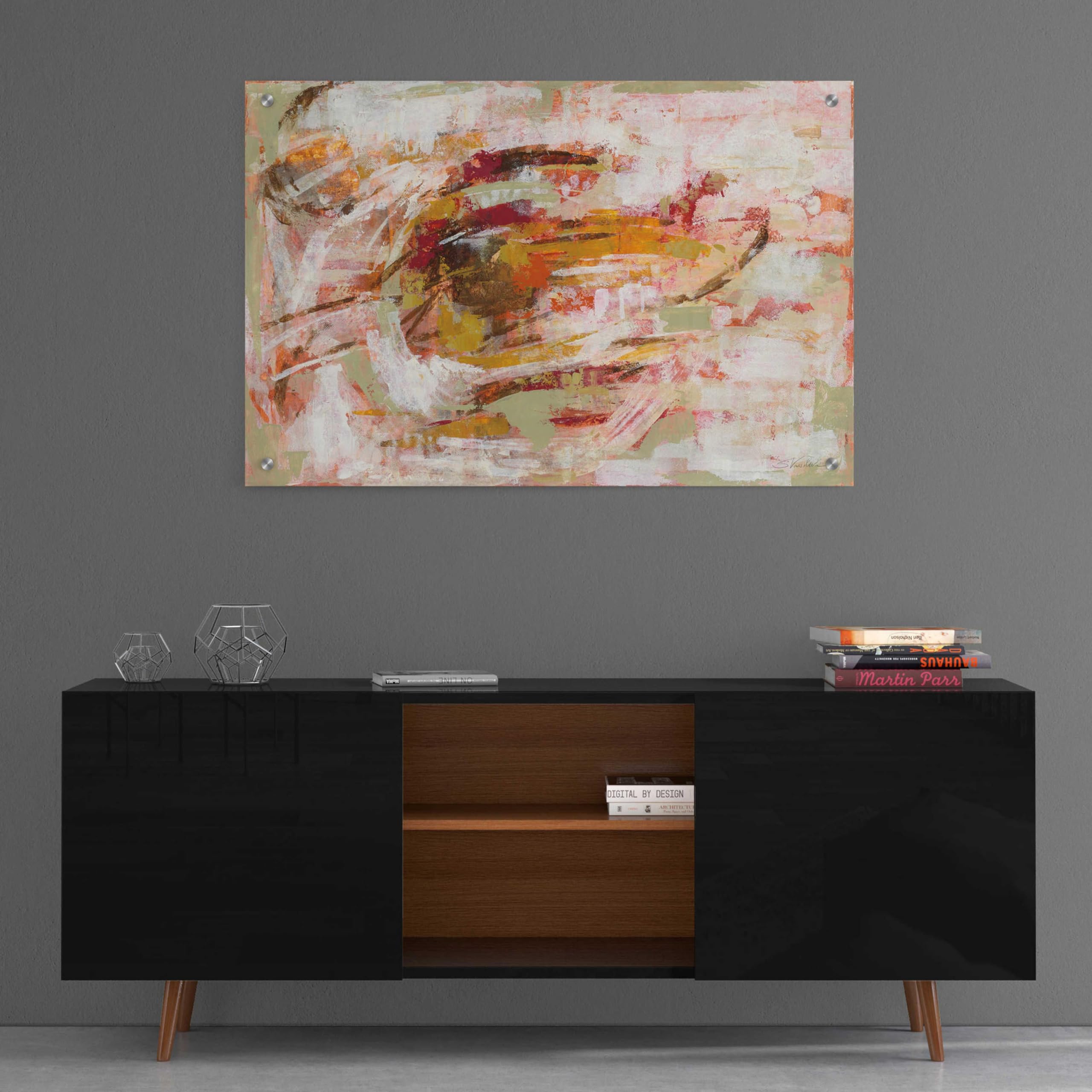 Epic Art 'Graffiti Wall II' by Silvia Vassileva - Modern Acrylic Glass Wall Art Painting 36x24 Inches - Perfect for Living Room, Bedroom & Office Decor
