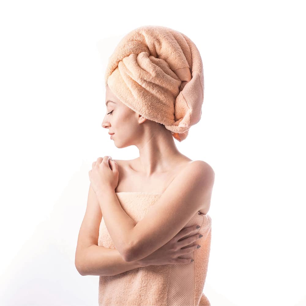 Premium 18-Piece Turkish Cotton Bath Towel Set - Ultra Absorbent & Quick Dry - 6 Bath Towels, 6 Hand Towels, 6 Washcloths - Luxury Hotel & Spa Quality - Perfect for Home, Gym, Beach & Guest Bathrooms - Dark Peach (18-Pack)