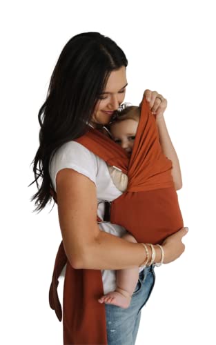 Lalabu Simple Baby Wrap - No-Tie, Comfortable & Easy-to-Use Infant Carrier for 3 Months to 2 Years (Clay) | Hands-Free Baby Wearing Solution for Newborns & Toddlers | Perfect for Shopping, Walking & Bonding Time