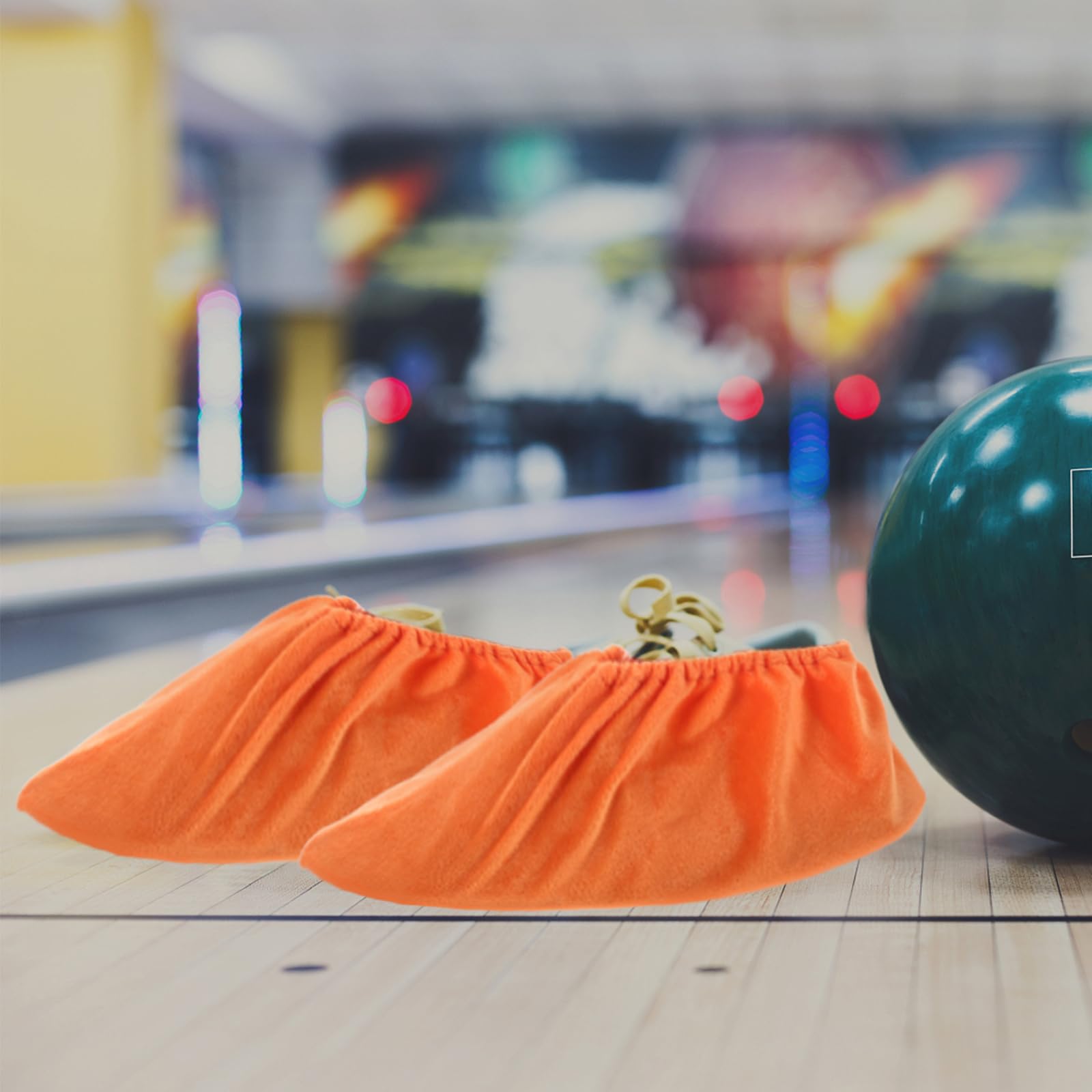 VANZACK Non-Slip Bowling Shoe Covers - 2 Pairs Shoe Protector Sliders for Men & Women (Orange) | Perfect for League Play & Bowling Alley Use