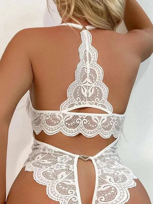 Sexy Lace Crotchless Bodystocking for Women - Seductive Lingerie for Romantic Nights & Boudoir Photography