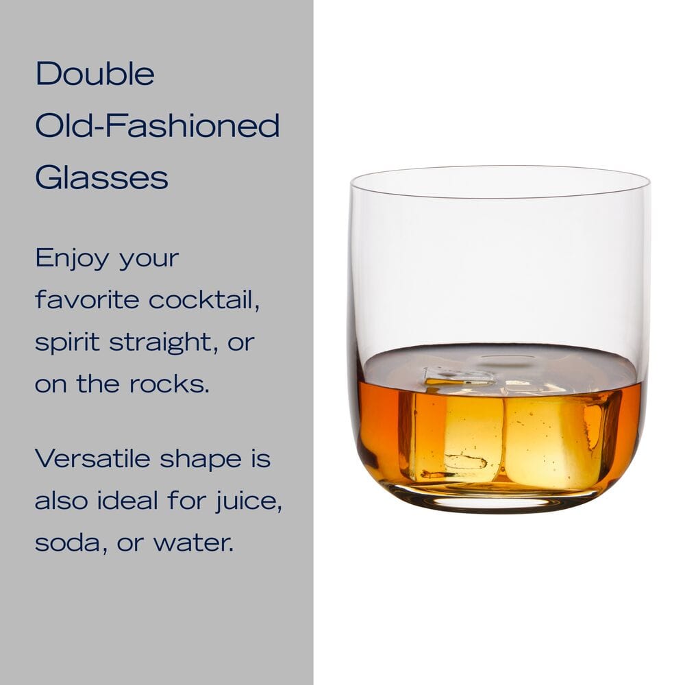Premium Upton Set of 4 Double Old Fashioned Whiskey Glasses - Heavy Base Crystal Clear Drinking Glasses for Bourbon, Scotch, Cocktails - Perfect for Home Bars, Gifts & Entertaining