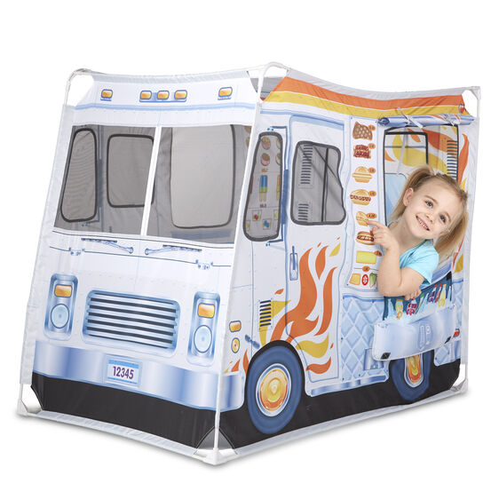 Kids Food Truck Play Tent - Foldable Pretend Play Toy for Indoor & Outdoor Fun - Perfect for Imaginative Play, Birthday Parties & Backyard Adventures