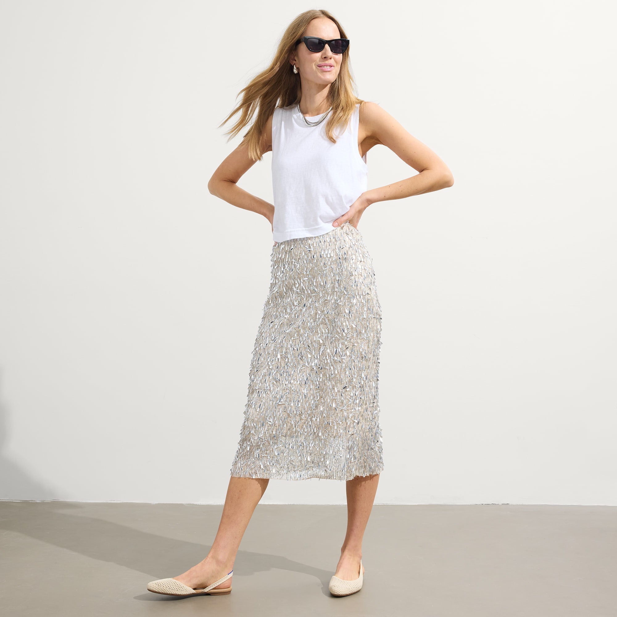 The Almond Slingback Sandals - Off White Mesh Comfortable Women's Shoes for Summer, Beach, and Casual Outings