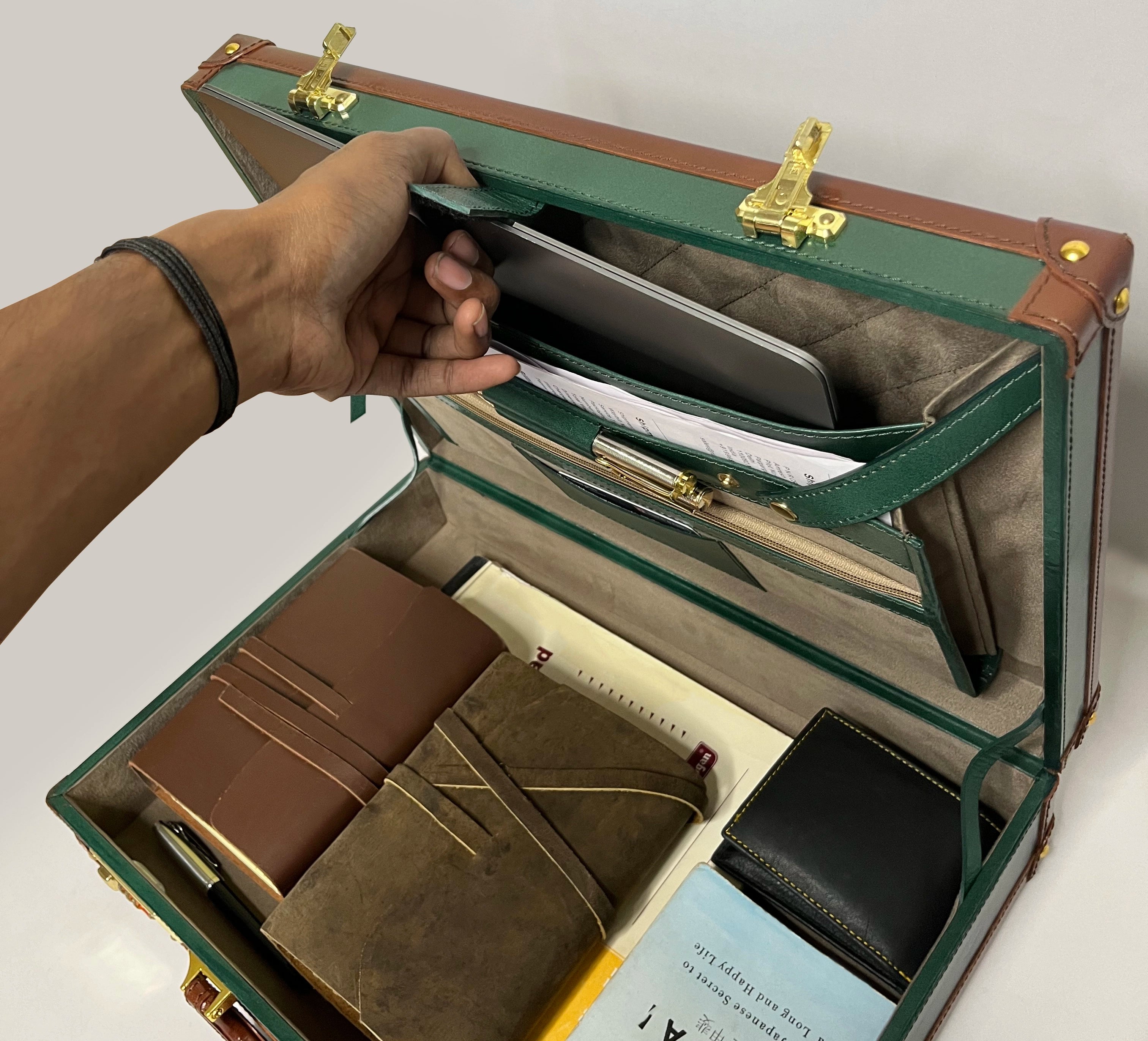 Premium Aston Genuine Leather Briefcase - Limited Edition Business Bag for Men & Women - Perfect for Office, Travel & Professional Meetings