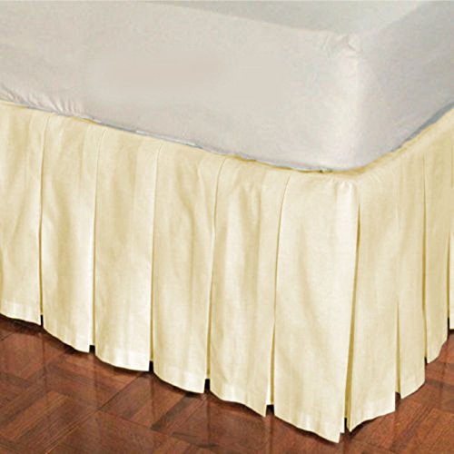 Premium 500 TC Egyptian Cotton Unisex Nursery Baby Crib Bedding Set with Multi-Pleated Skirt - Solid Ivory Pattern | Soft & Breathable for Newborns & Toddlers | Perfect for Nursery Decor & Baby Shower Gifts