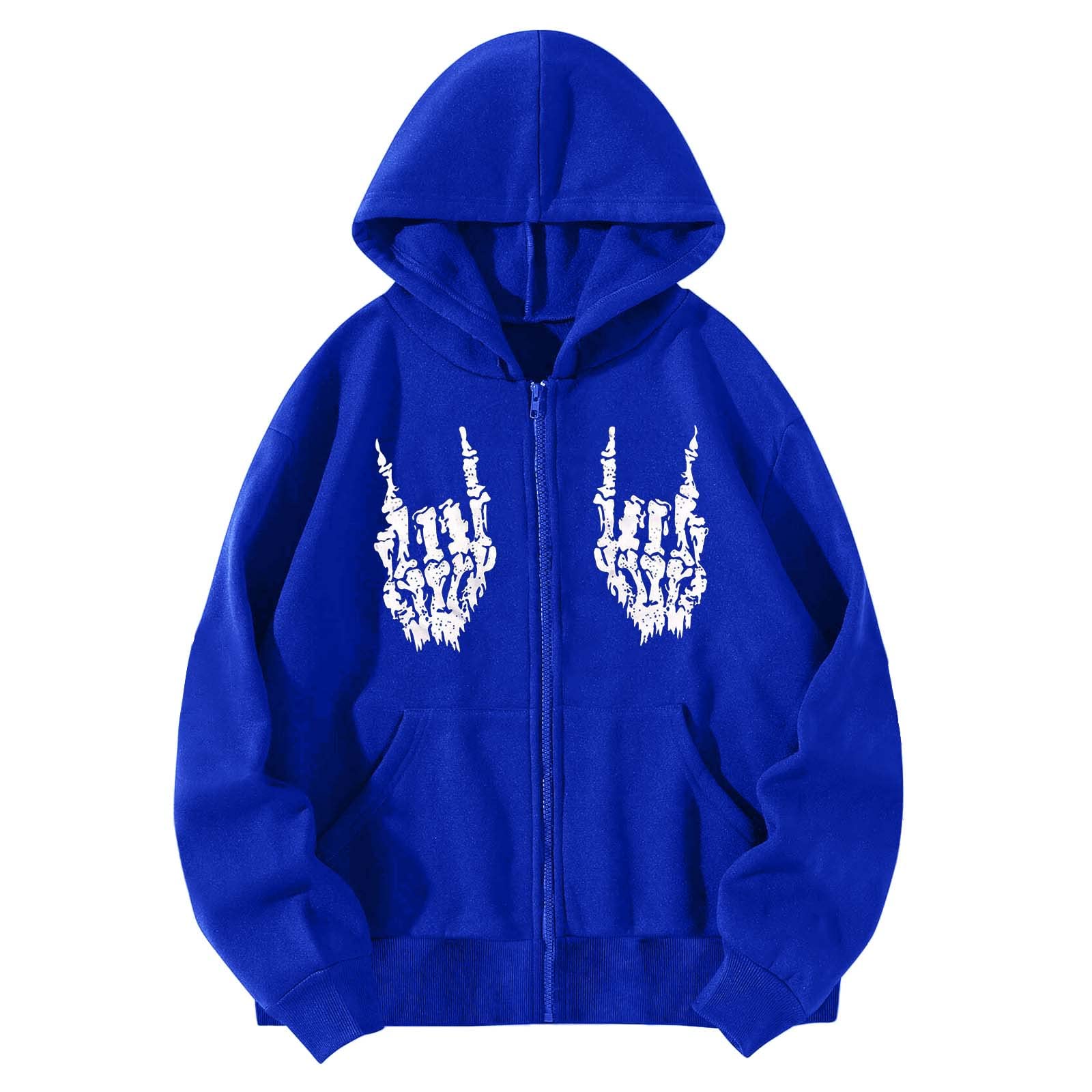 Gothic Skeleton Print Women's Pullover Hoodie - Long Sleeve Zip-Up Medium Weight Sweatshirt for Casual Wear, Street Fashion & Halloween Costumes