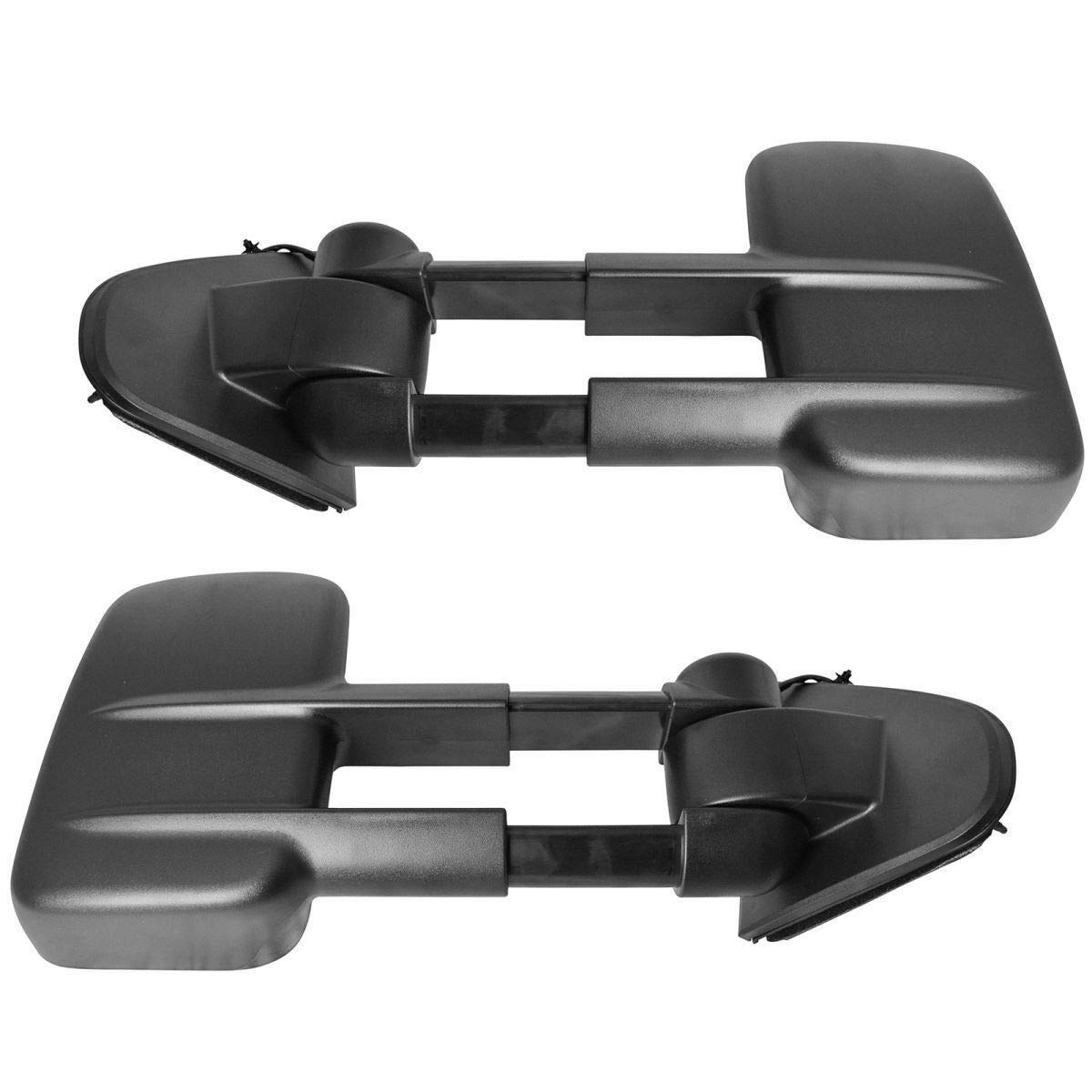 Power Heated Textured Black Tow Mirror Pair Set TR00012 - Durable & Stylish Replacement for Trucks & SUVs - Perfect for Towing, Night Driving & Extreme Weather Conditions