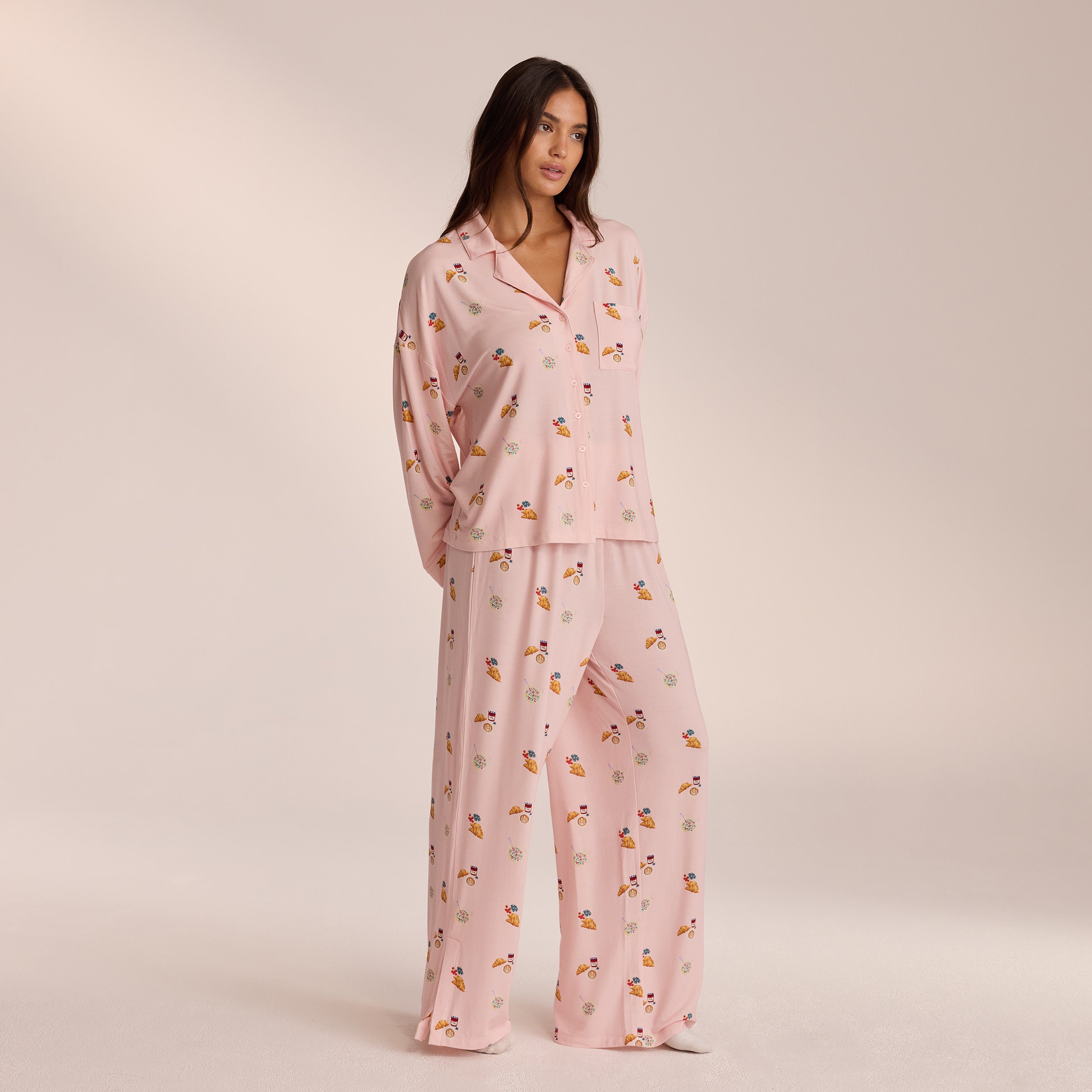 Soft Modal Pajama Pants for Women - Comfortable Sleepwear Lounge Pants in Light Pink | Perfect for Relaxing at Home, Lounging & Sleeping