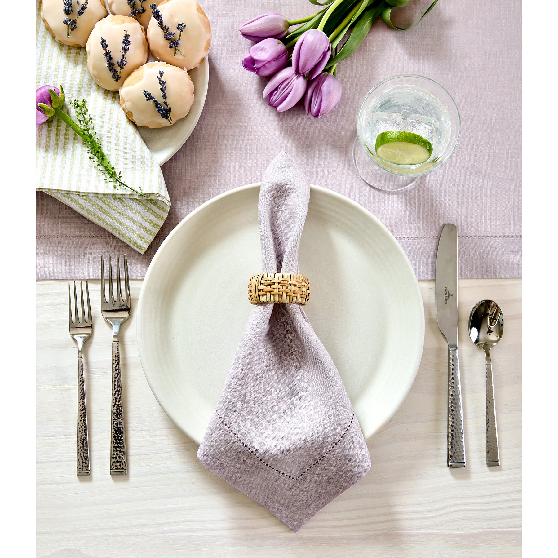 Premium Classic Hemstitch Napkins - 100% Cotton Linen Dinner Napkins for Formal Dining, Weddings & Special Occasions
