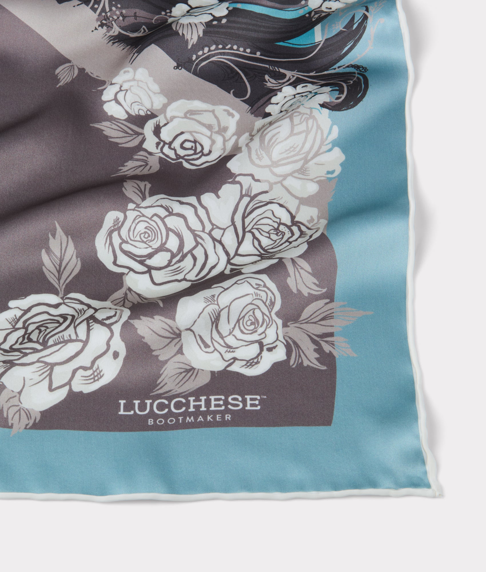 Elegant Cavalry Rose Scarf in Blue - Soft Winter Fashion Accessory for Women | Perfect for Cold Weather, Office Wear & Holiday Outfits