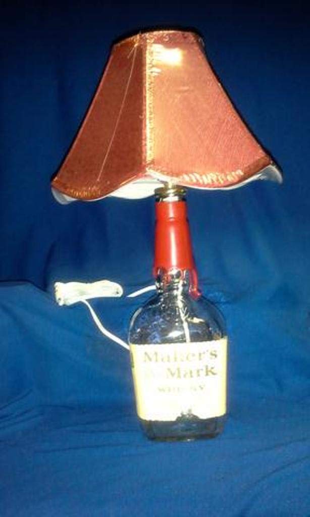 Maker's Mark Bourbon Whiskey Bottle Lamp - Handcrafted Decorative Lighting for Home Bar, Man Cave, or Gift Idea - Perfect for Whiskey Lovers & Unique Home Decor