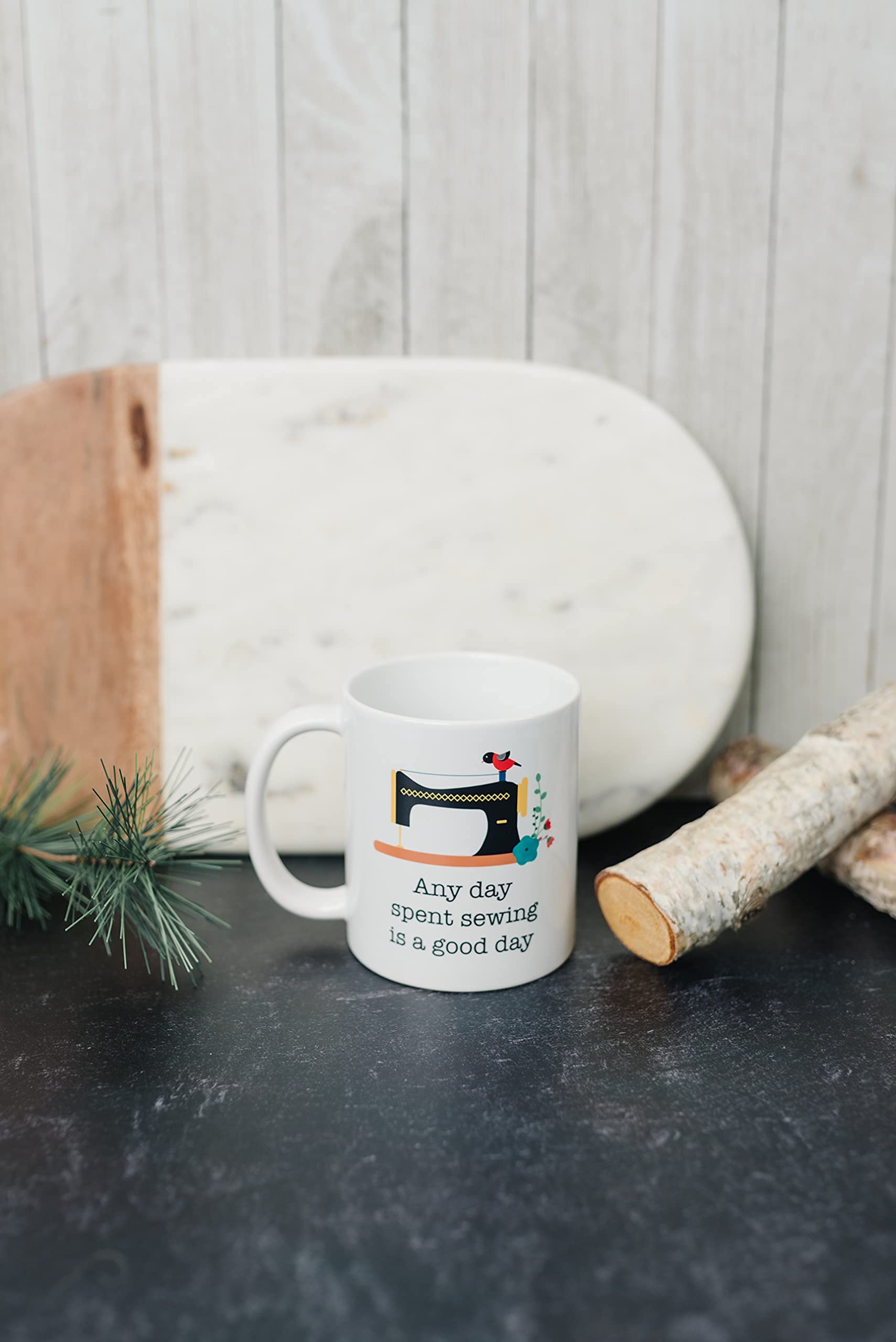 11oz Ceramic Quilting Coffee Mug - Dishwasher & Microwave Safe, Perfect Gift for Quilters - Great for Crafting, Sewing Sessions & Cozy Coffee Breaks