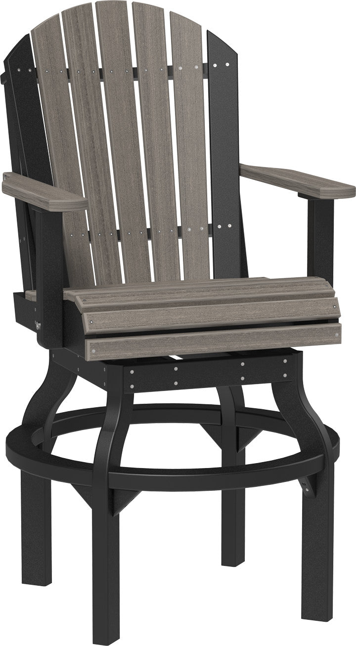 Premium Adirondack Swivel Bar Stool - Outdoor Patio & Deck Dining Chair - Heavy Duty Weather-Resistant Rotating Bar Height Stool for Backyard, Poolside & Garden Relaxation