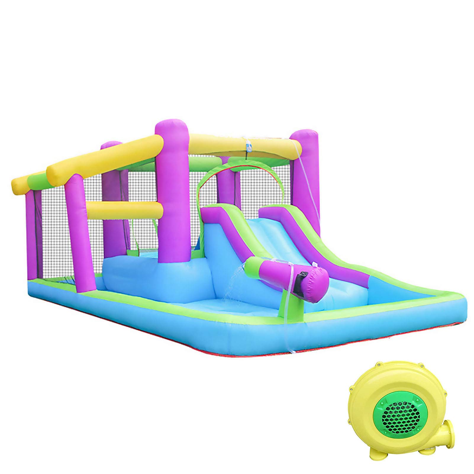 **Inflatable PVC Kids Pool with Slide - Large Outdoor Swimming & Splash Pool for Ages 3-8 - Perfect for Backyard Water Play, Summer Fun, and Family Gatherings**