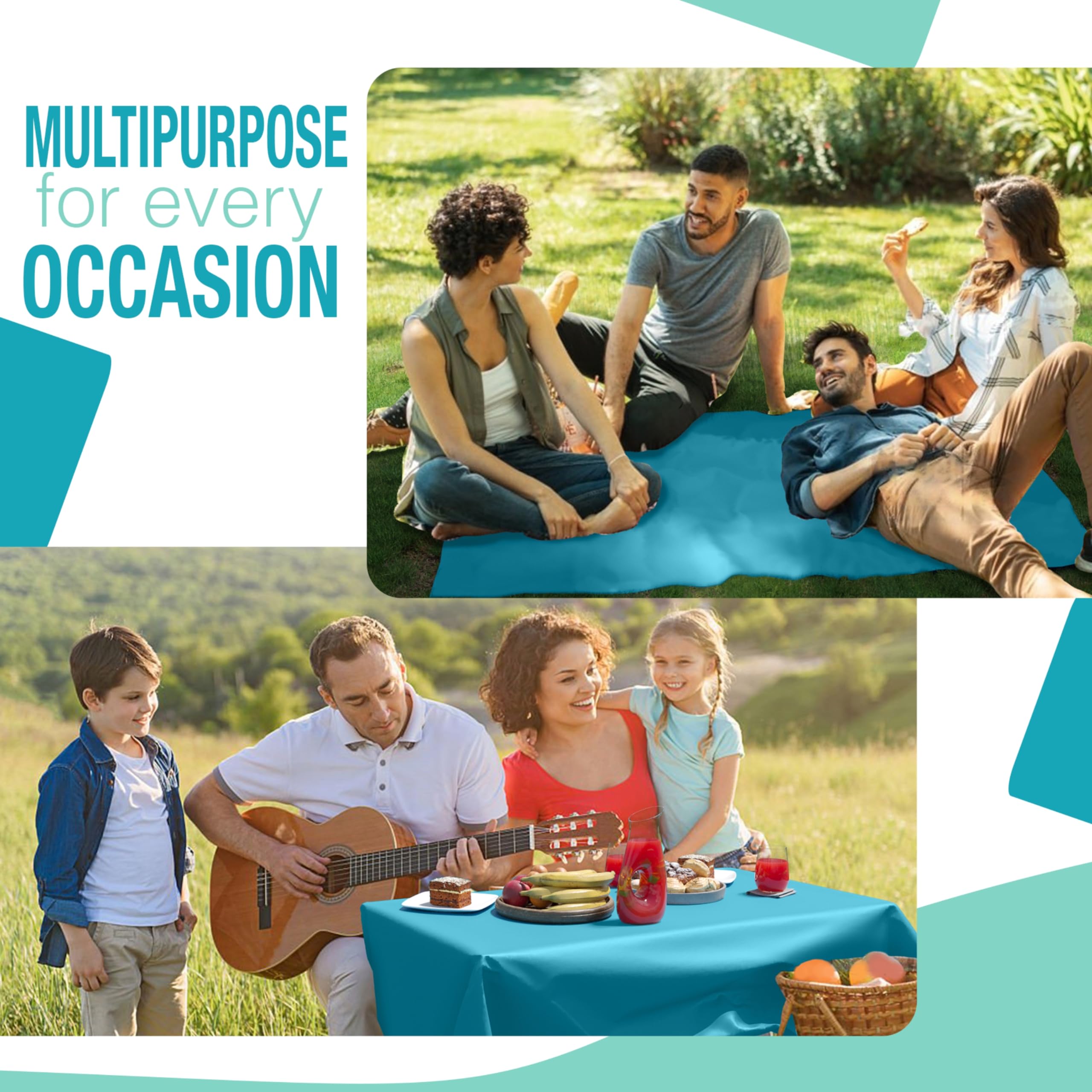 Premium Turquoise Plastic Table Cover Roll 4-Pack – 40
