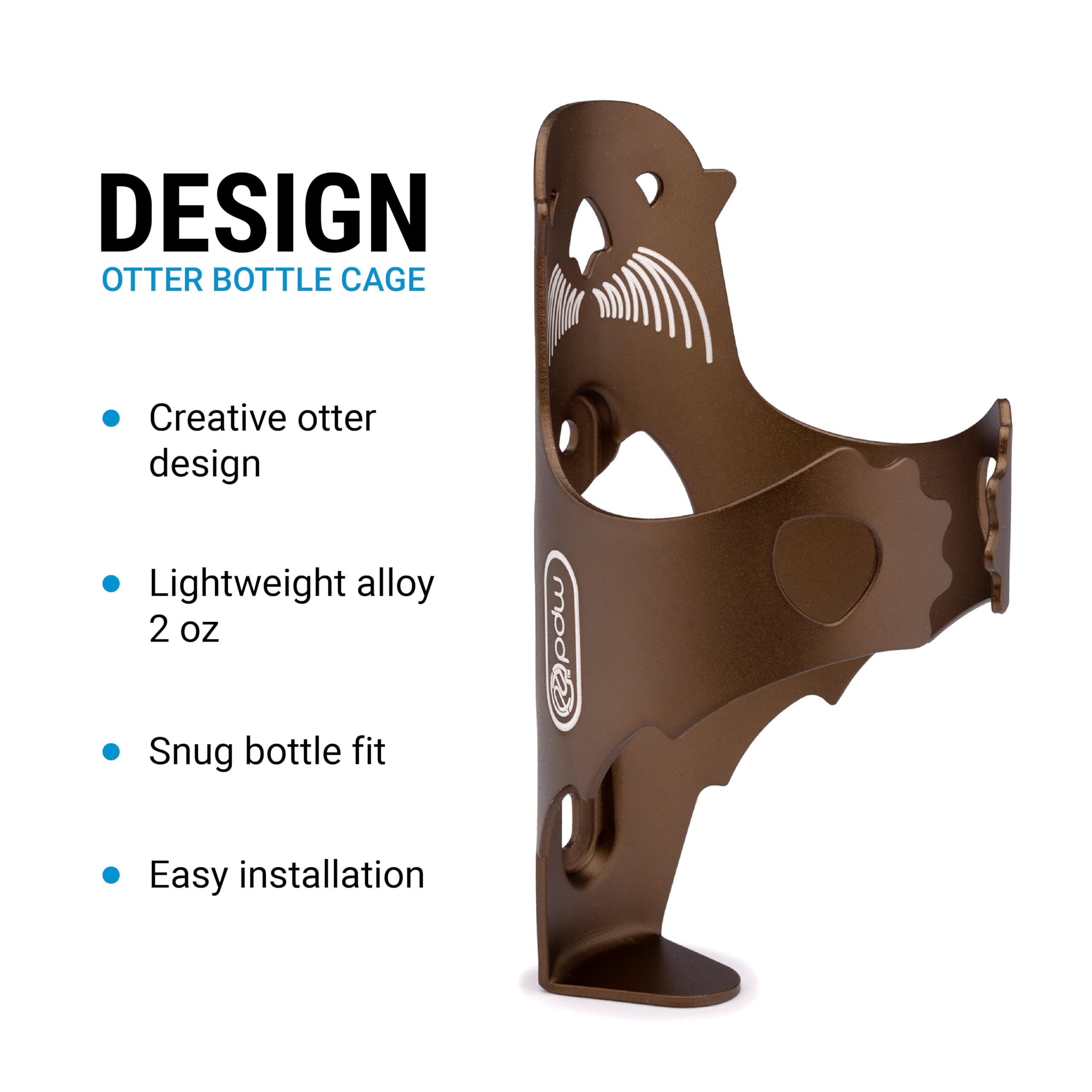 PDW Otter Cage - Lightweight Bike Water Bottle Holder for Road & Mountain Bikes | Durable Brown Cycling Accessory | Perfect for Commuting, Trail Riding & Outdoor Adventures