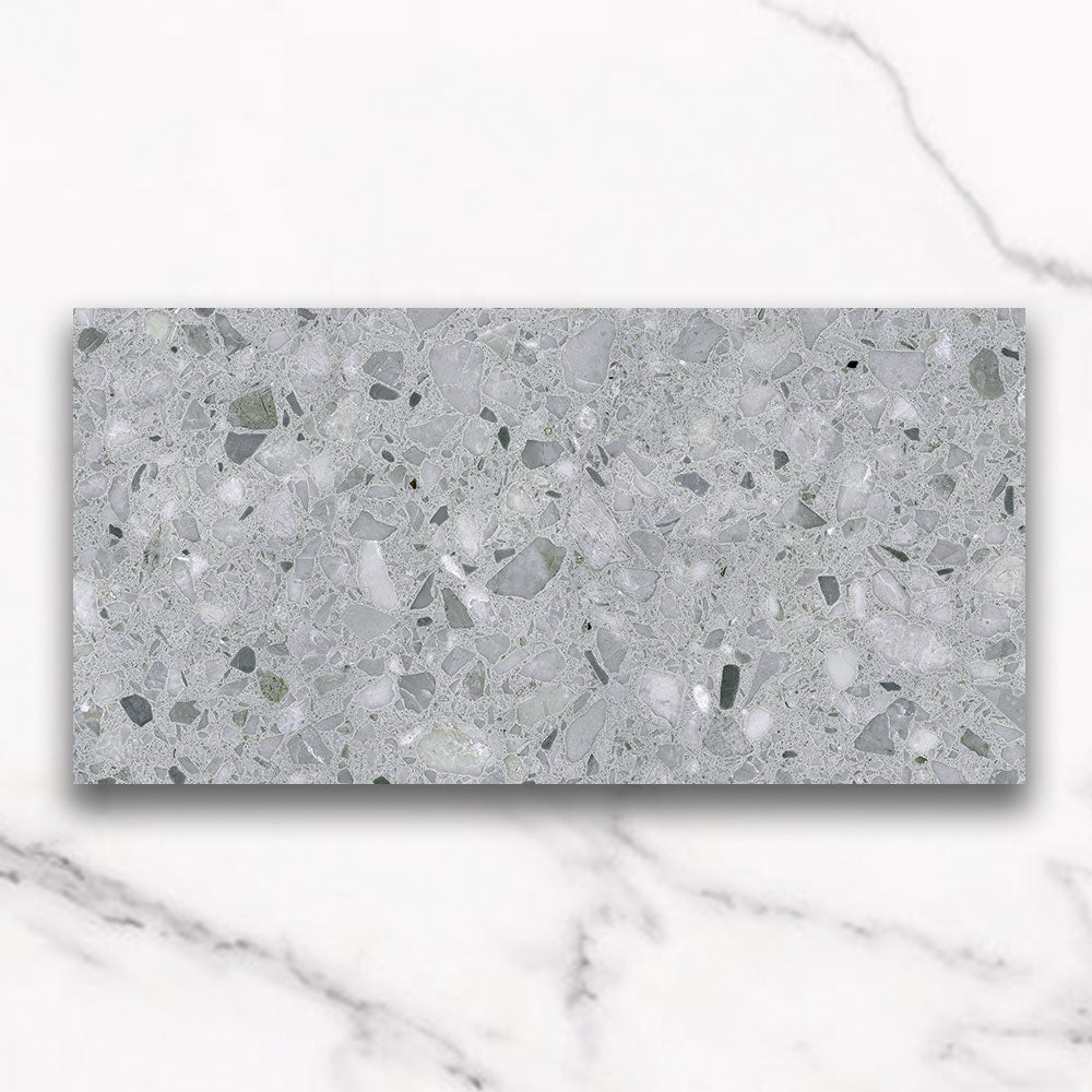 Moderna Grey 300x600mm Matte Terrazzo Porcelain Tile - Premium Flooring for Bathroom, Kitchen & Living Room Decoration