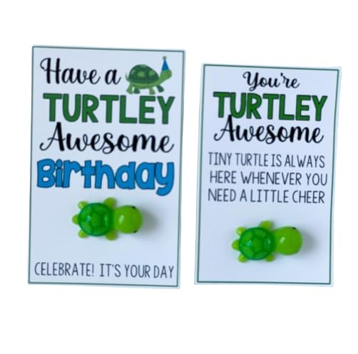 TURTLEY AWESOME Birthday Gift Bags Set of 2 - Mini Turtle-Themed Party Favors for Birthdays, Baby Showers & Special Occasions