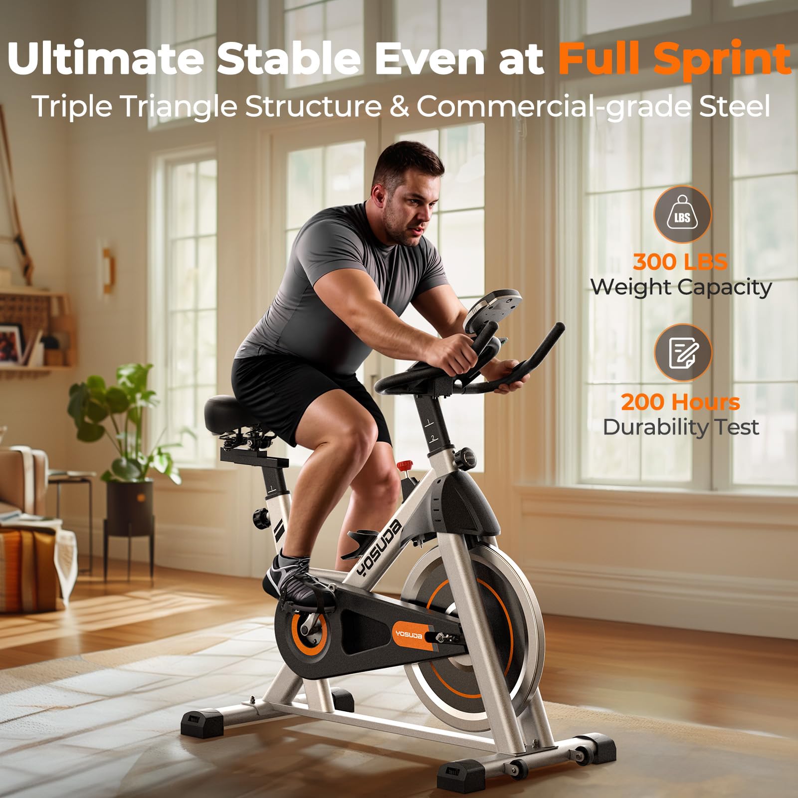 YOSUDA Magnetic Indoor Cycling Bike with Tablet Holder & Comfortable Seat Cushion - Quiet Brake System for Home Gym Workouts - Perfect for Cardio, Weight Loss & Indoor Training