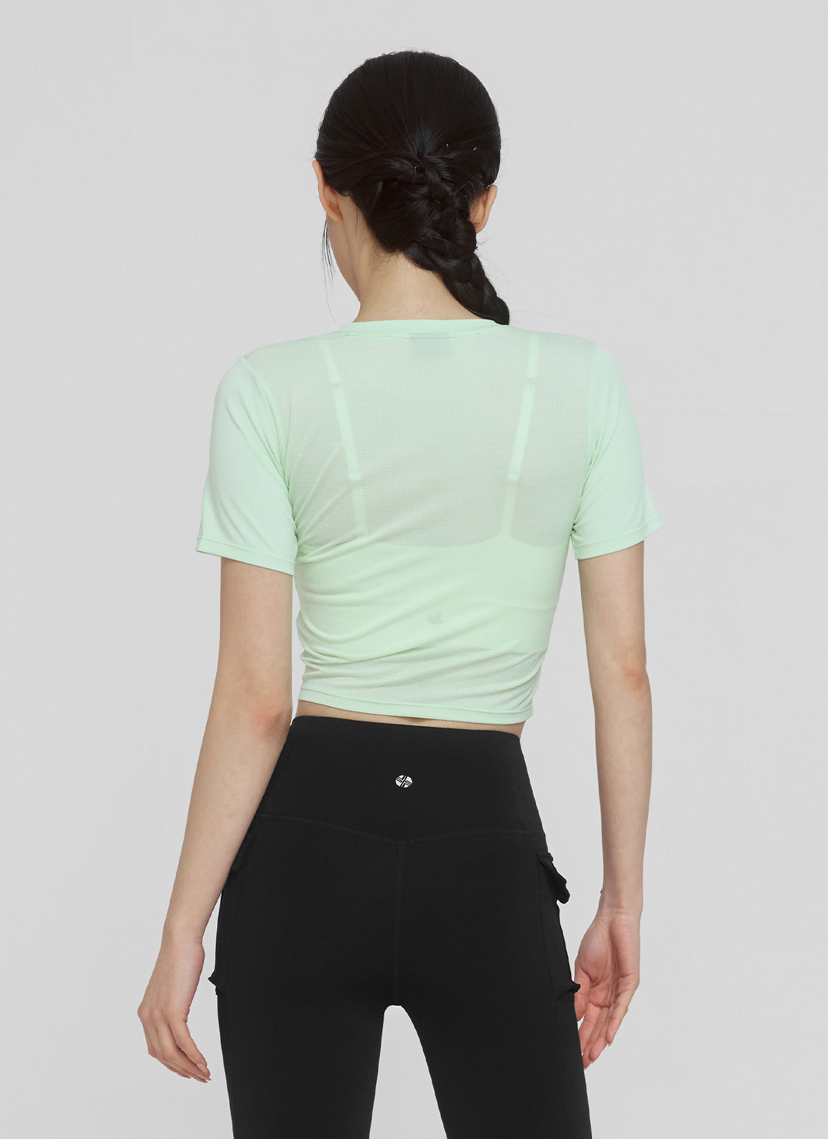 Ice Scent Crop Short Sleeve T-Shirt for Women - Breathable Summer Top for Yoga, Gym & Casual Wear