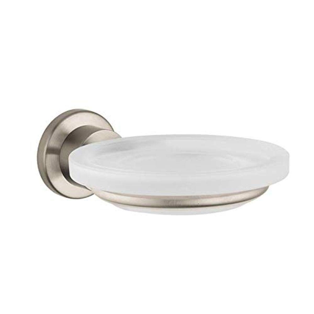 AXOR 2-Inch Brushed Nickel Soap Dish - Modern Bathroom Accessory for Sink, Countertop & Shower Organization