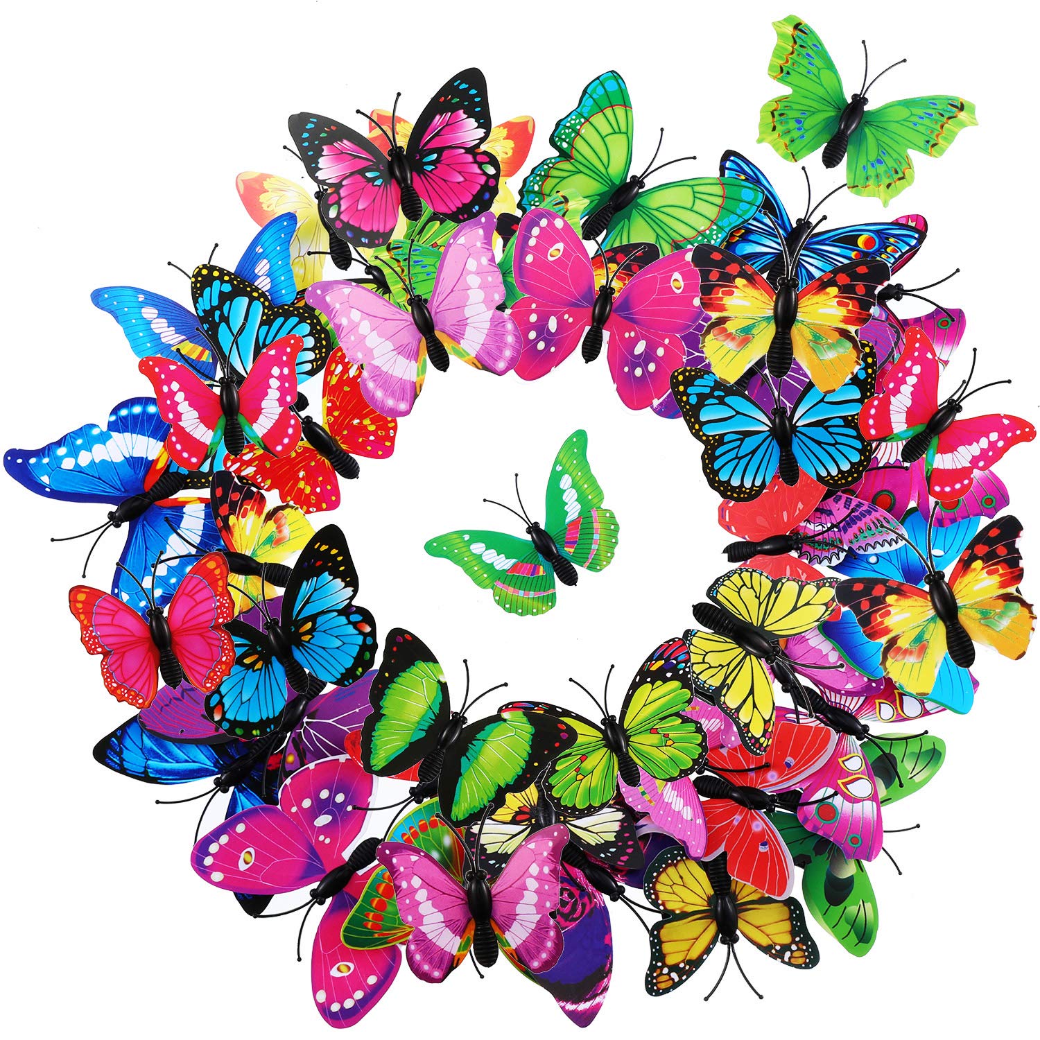 36PCS 3D Butterfly Hair Clips for Girls - Colorful Hair Barrettes for Toddlers, Baby, Bridal & Women (Blue, Pink, Purple, Yellow, Green, Red) - Perfect for Halloween, Weddings, Birthday Parties & Everyday Hair Accessories