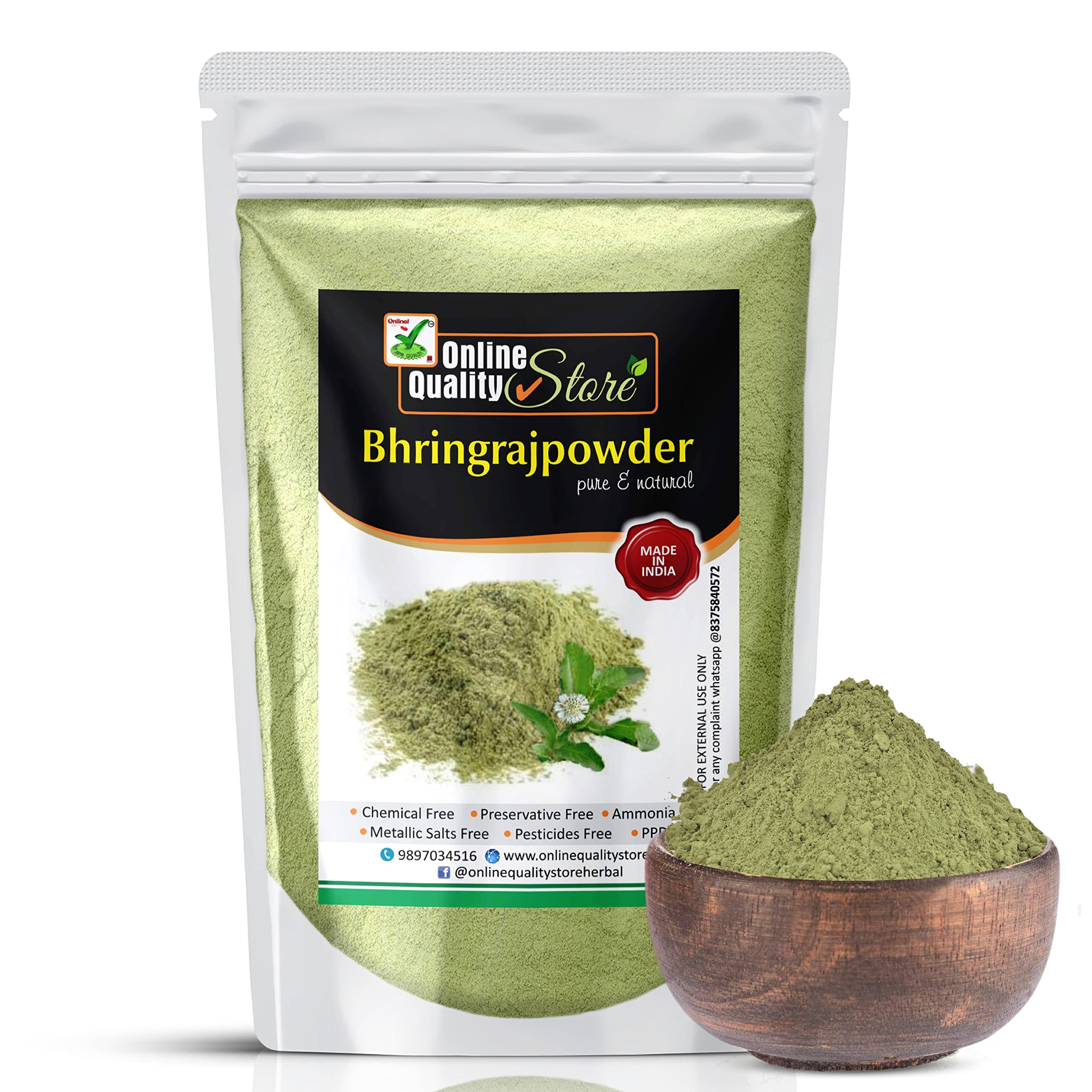 100% Pure Bhringraj Powder for Hair Growth & Strength - 600g | Natural Ayurvedic Herbal Remedy for Thicker, Healthier Hair | Perfect for DIY Hair Masks & Scalp Treatments
