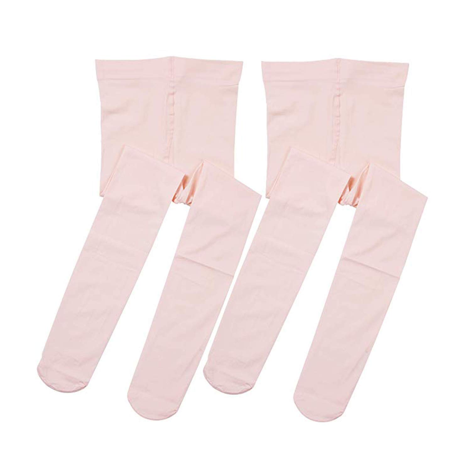 Ultra Soft Ballet Tights for Girls - Pink & White Footed Dance Tights, Perfect for Ballet Classes, Performances & Dance Recitals