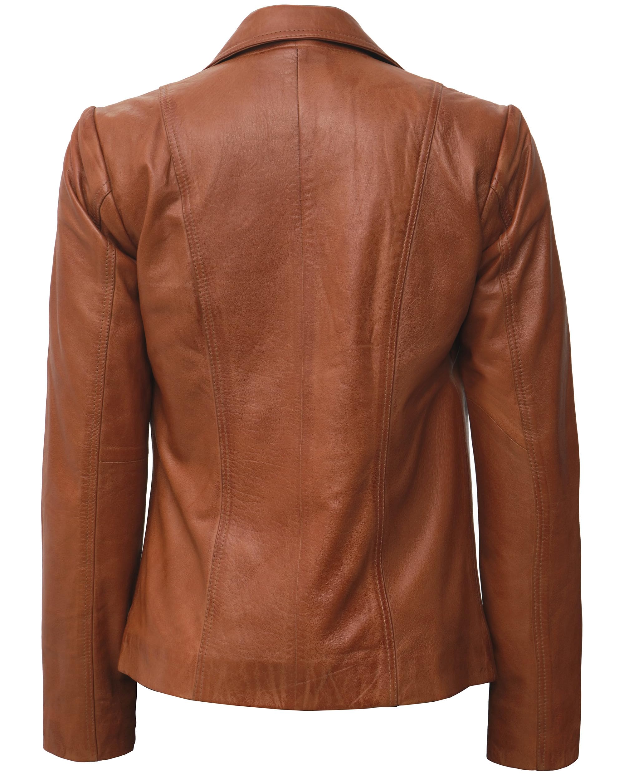 Decrum Women's Casual Stylish Leather Blazer Jacket - Fashionable Faux Leather Coat for Office, Party & Everyday Wear