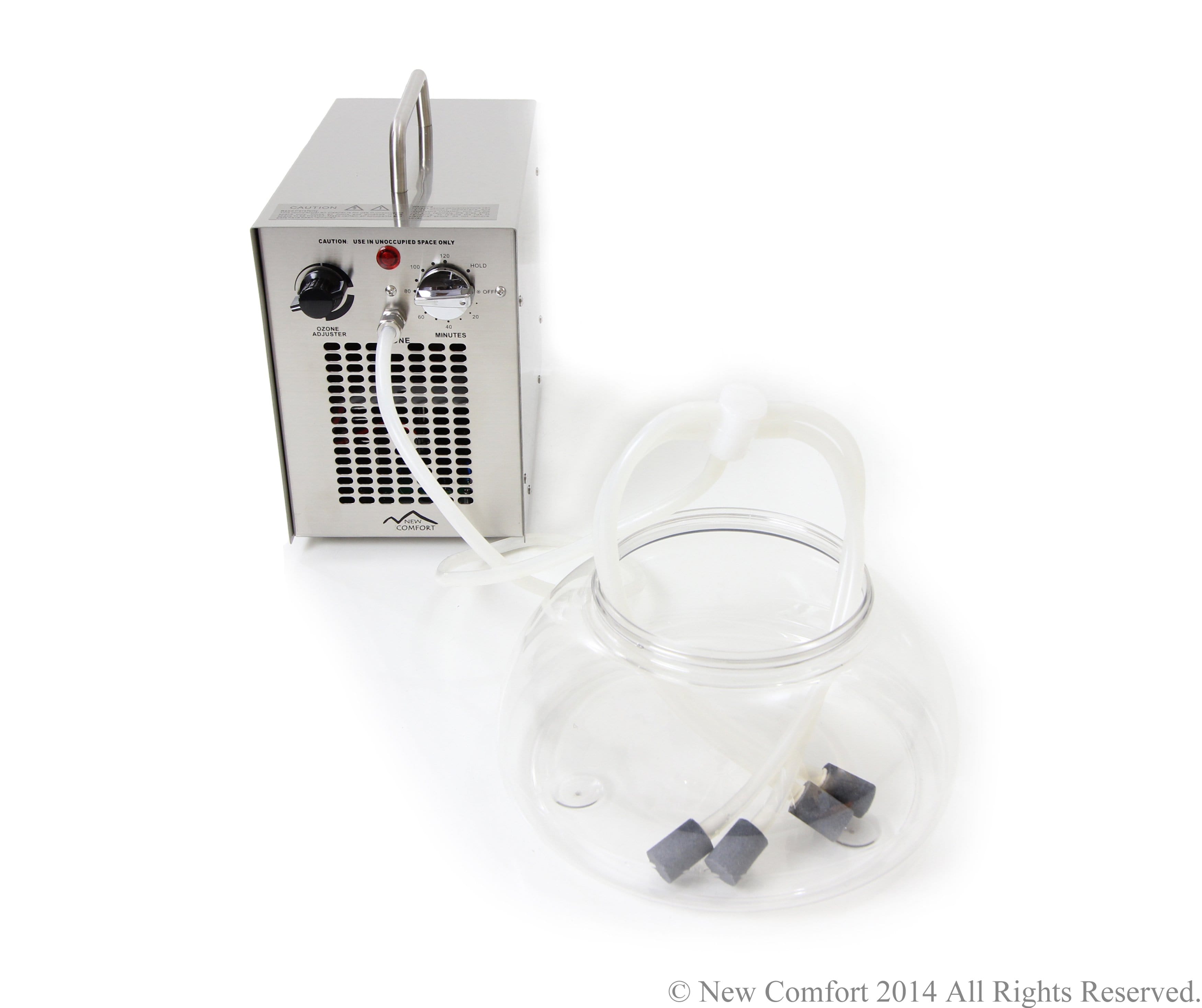 New Comfort Dual Action Stainless Steel Ozone Generator - Air & Water Purifier for Home, Office, and Travel - Eliminates Odors, Bacteria, and Viruses