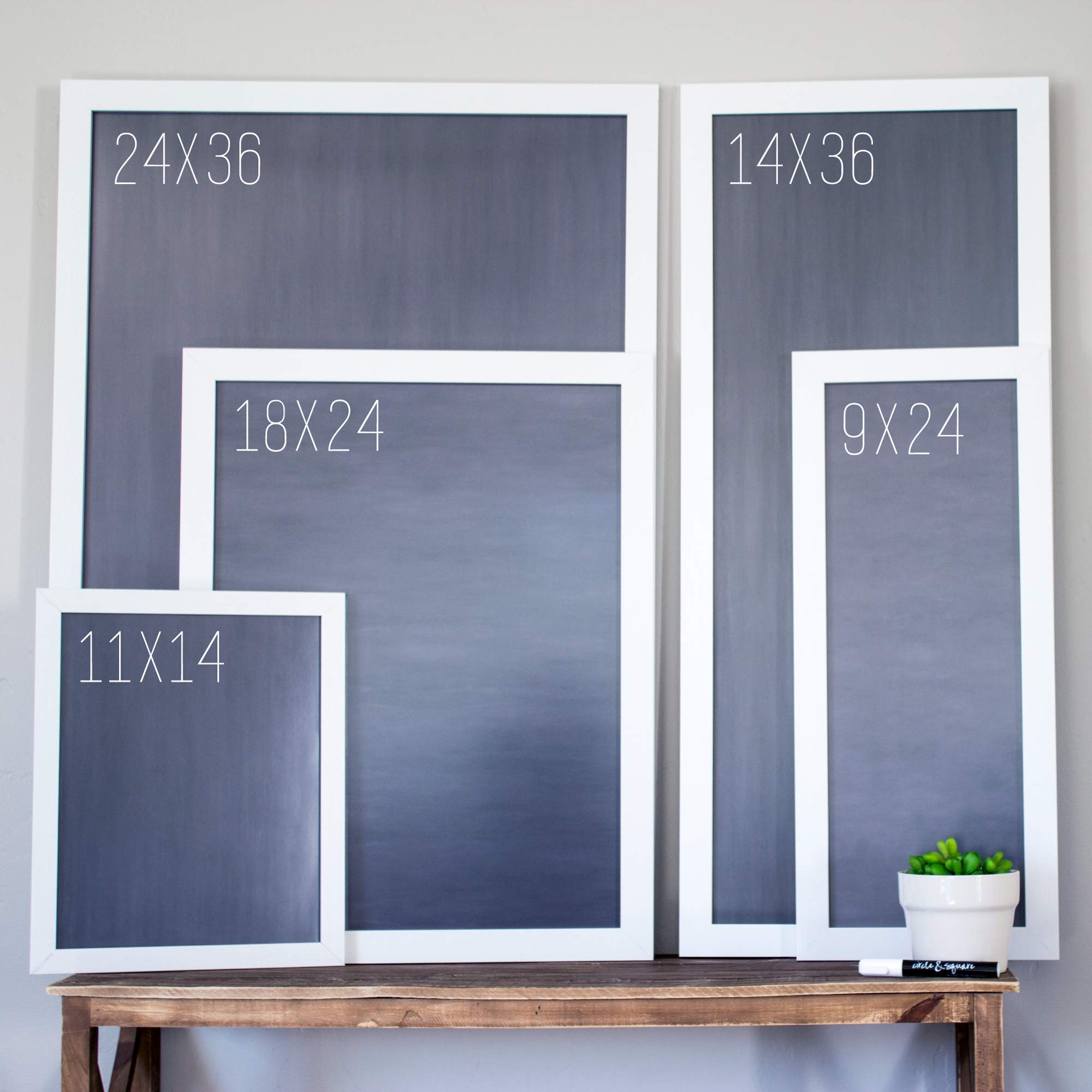 24x36 Large Dry Erase Framed Calendar - Custom Family Name & Cursive Hanging Chalkboard Style - Perfect for Home, Office, and Classroom Organization