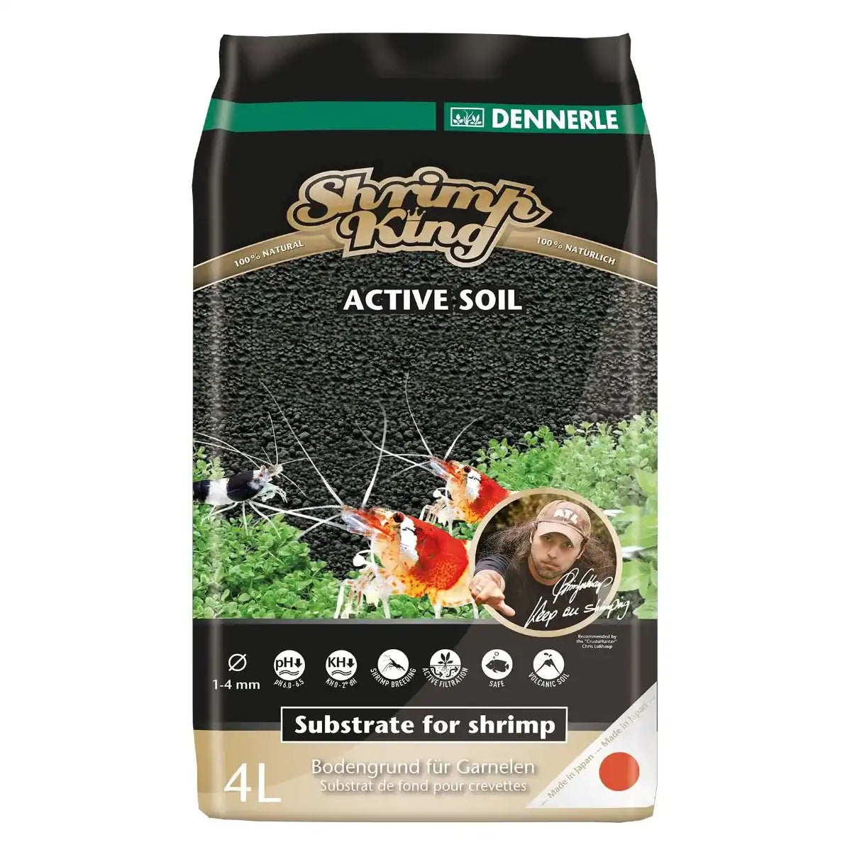 Dennerle Shrimp King Active Soil for Freshwater Shrimp Tanks - 4L & 8L Options | Ideal for Crystal Red Shrimp, Cherry Shrimp & Nano Aquariums