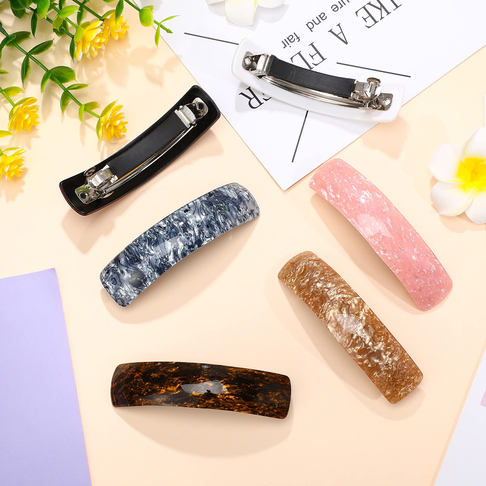 6 Vintage Hair Barrettes - French Hair Clips for Women, Perfect for Parties & Weddings
