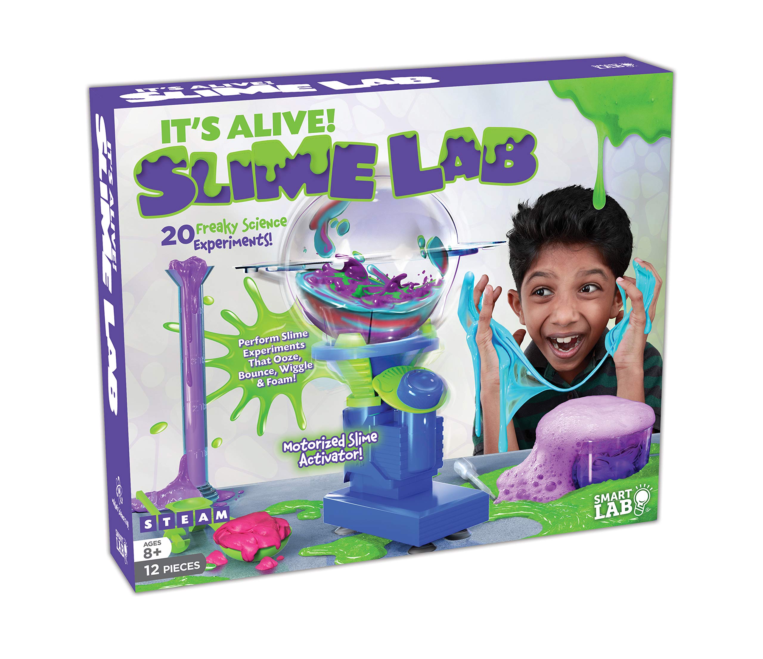 SmartLab Toys It's Alive Slime Lab - DIY Science Kit for Kids Ages 8+ | Make Glowing & Color Changing Slime | STEM Educational Chemistry Experiment | Perfect for Birthday Gifts & Science Classroom Activities