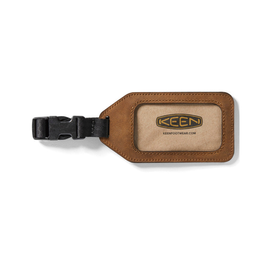 Durable Leather Luggage Tag with ID Holder - Brown | Travel Essentials for Suitcases, Backpacks & Carry-On Bags