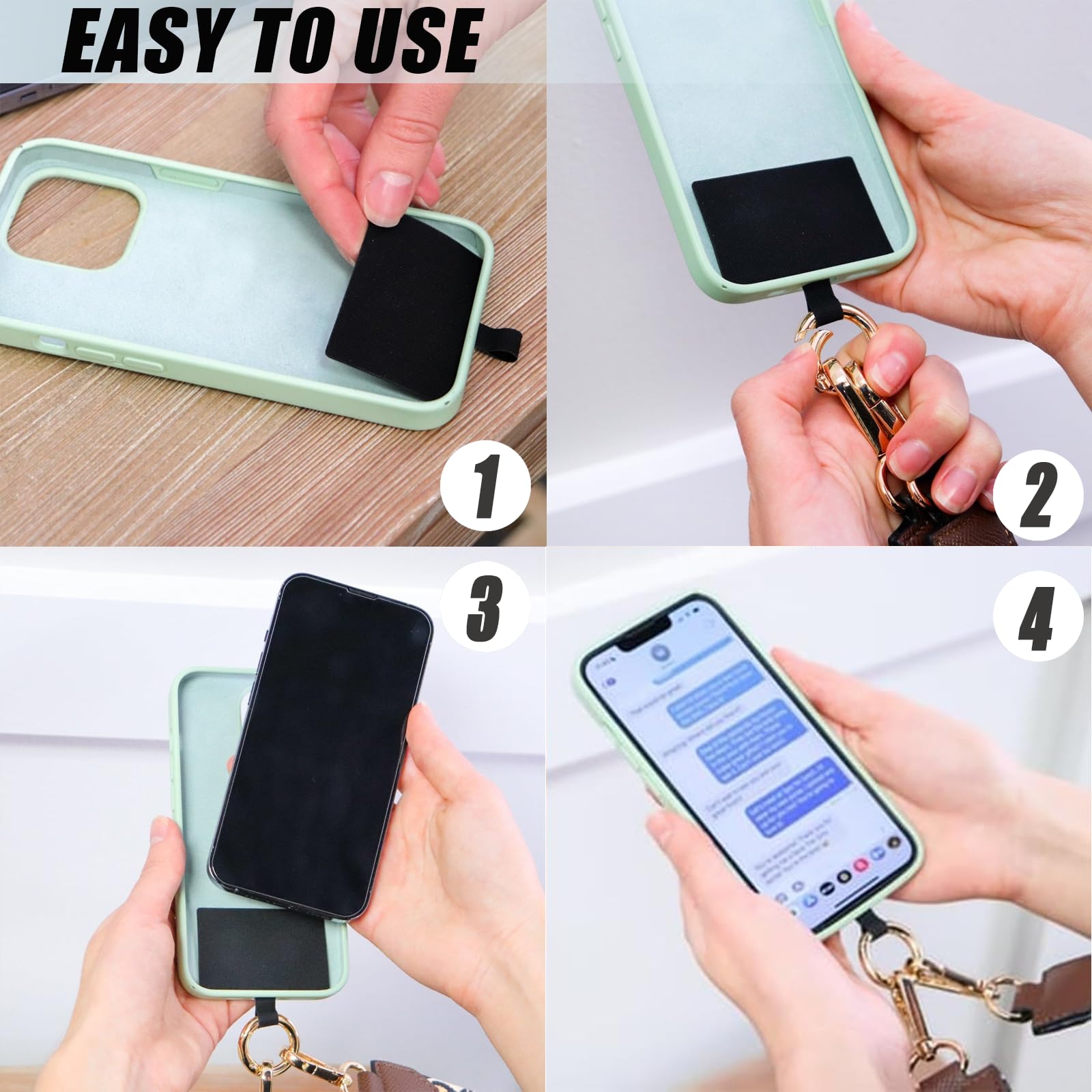 2025 New Adjustable Clip and Go Phone Strap with Zippered Pouch & Crossbody Wallet - Hands-Free Phone Holder for iPhone Samsung - Perfect for Shopping, Travel, and Everyday Use (1P-A)