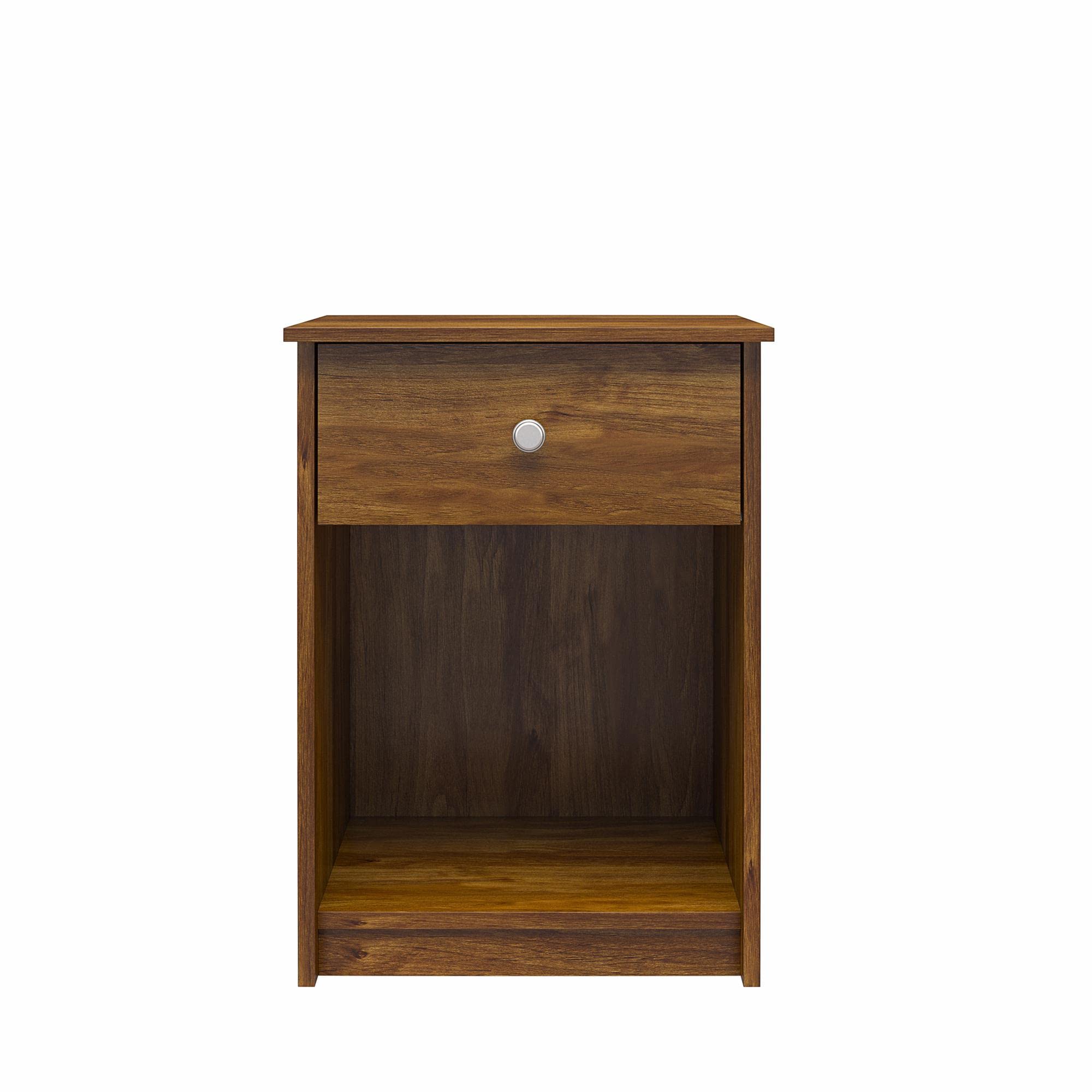 Ameriwood Home Ellwyn Nightstand with Drawer - Brown Oak Finish Bedside Table for Bedroom, Living Room, or Office Storage