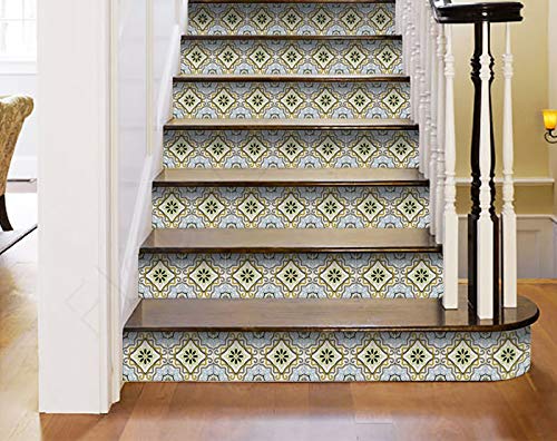 Mi Alma 24-Piece Talavera Tile Stickers - 8x8 Inch Peel and Stick Wall Decals for Easy Application | Perfect for Bathroom, Kitchen & Home Decor | Spanish-Inspired Ceramic Wall Stencils