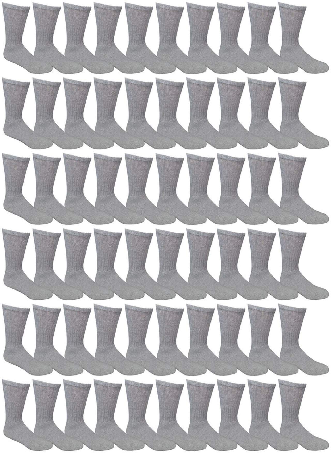 180 Pairs Bulk Pack Men's Athletic Crew Socks - Size 13-16 (King Size) - Breathable Sports Socks for Running, Gym & Everyday Wear - Wholesale by WSD